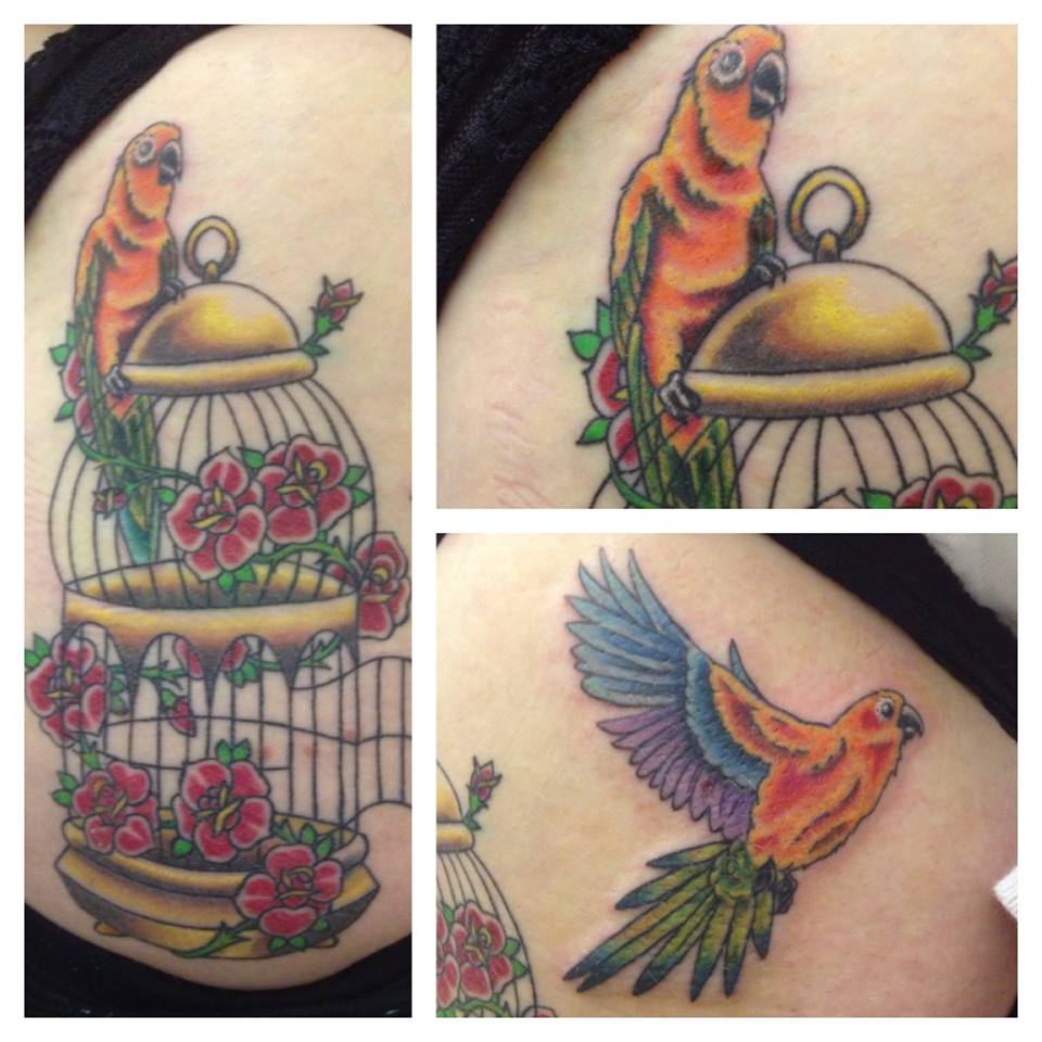 Traditional owl tattoo - Visions Tattoo and Piercing
